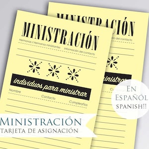 Ministrar como lo hace el Salvador Hoja de tareas / Españól Español / Imprimible / digital / Sociedad de Socorro / Cuórum de élderes / Tarjeta