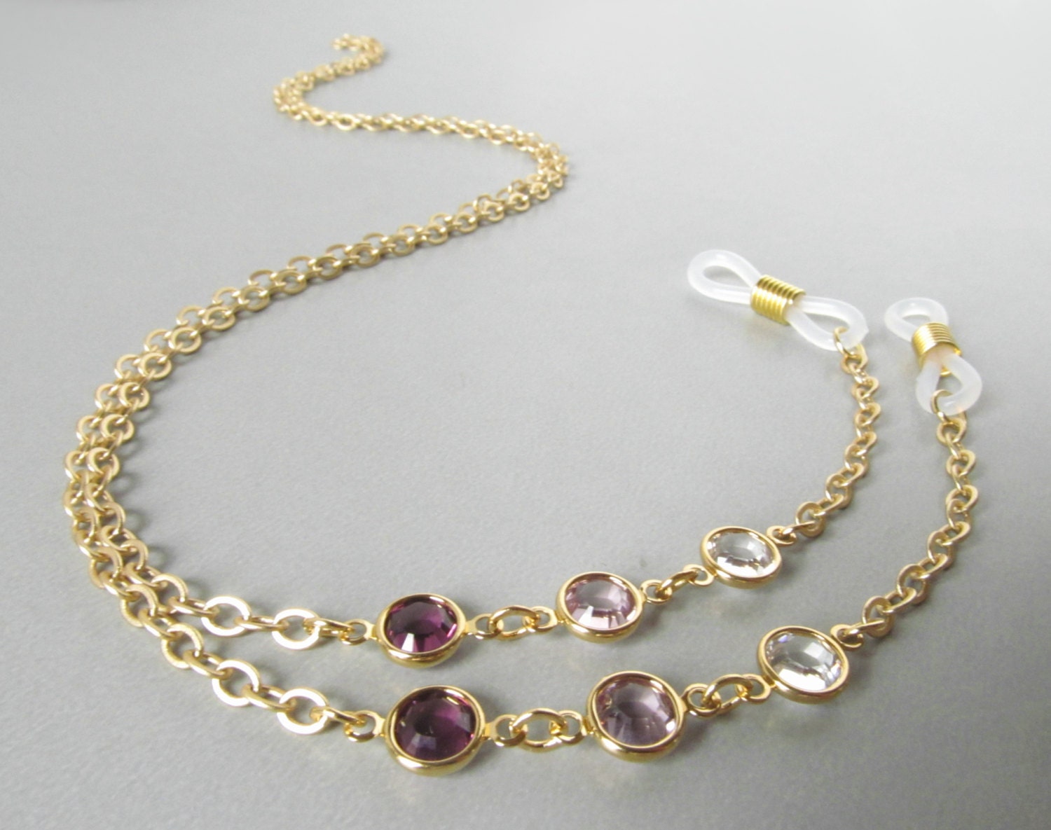 Purple Eyeglasses Chain Gold Eyeglass Chain Eye Glasses Etsy