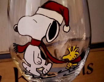 Snoopy Wine Glass