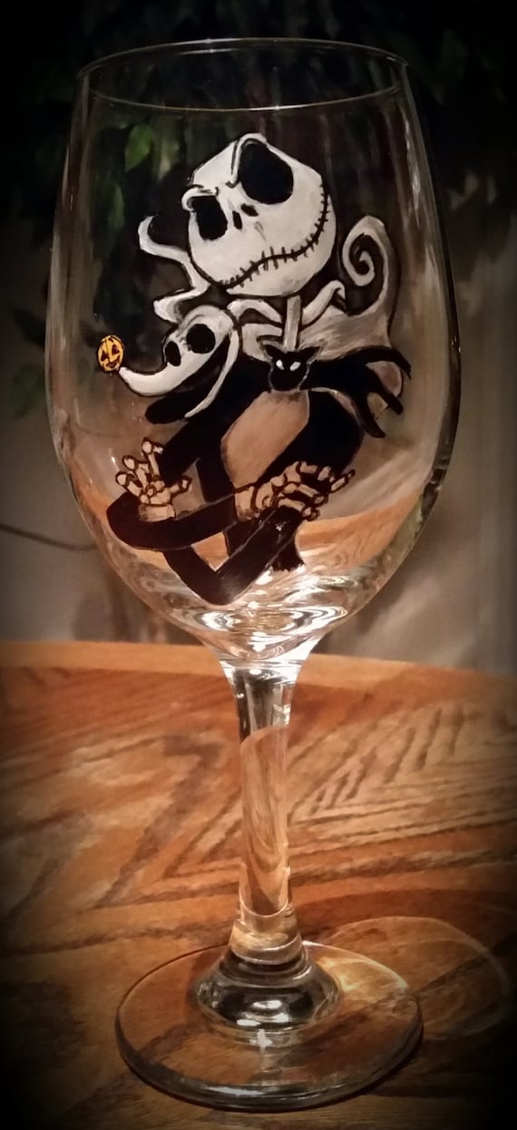 Nightmare before christmas wine glasses Clearance