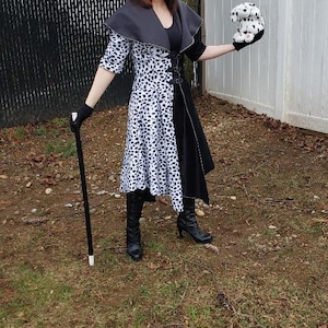 Adult Cruella 2021 Dalmatian Coat variation costume