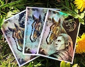 Witcher Geralt and Roach sticker - Hologram vinyl sticker - witcher - beasts - winter - magical gift  - Wild Hunt - laptop car locker decal