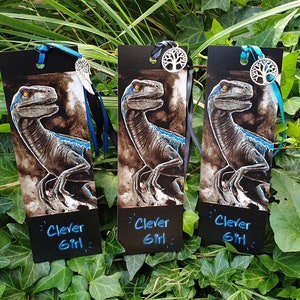 Dino Raptor Bookmark / Velociraptor / Jurásico / Cretacious / Rex / Mosasaurus / Ankylosaurus / Brachiosaurus / Christmasgift Dinolovers