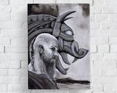 Artprint A3 Vikings Floki Ragnar  wall print / pagan / wikinger / Jarl / Norse mytholgy / raven  decoration magical gift for family/ friends