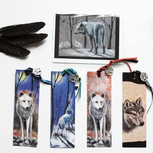 Wolf set 4x signets 1x carte, super cadeau de Noël pour la famille des amis et vous-même