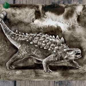 Dinosaur Artprint Velociraptor / brachiosaurus / mosasaurus / jurassic world / dimetrodon / Parasaurolophus / Ankylosaurus / Clever girl image 3