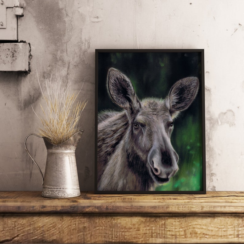 Wildlife animal artprint moose / animal lovers / perfect gift image 1