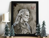 HOTD :  Daemon Targaryen artprint / Aegon / Dragonrider / Vhaegar / inked decoration , magical gift for family or friends / Home