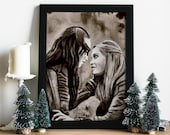 the 100 artprint A4 :  Clarke Griffin and Leksa kom Trikru / wanheda /  Blood /  Klark kom Skaikru / magical gift for family or friends