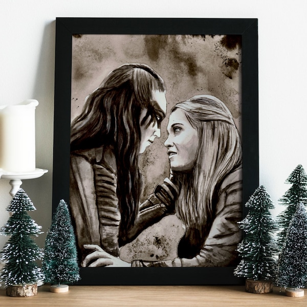 the 100 artprint A4 :  Clarke Griffin and Leksa kom Trikru / wanheda /  Blood /  Klark kom Skaikru / magical gift for family or friends