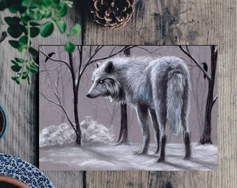 Wildlife animals Print Wolf friend: Wolf /  Canine / Lupus / Fantasy / Nice decoration, magical gift for family/ friends / Home