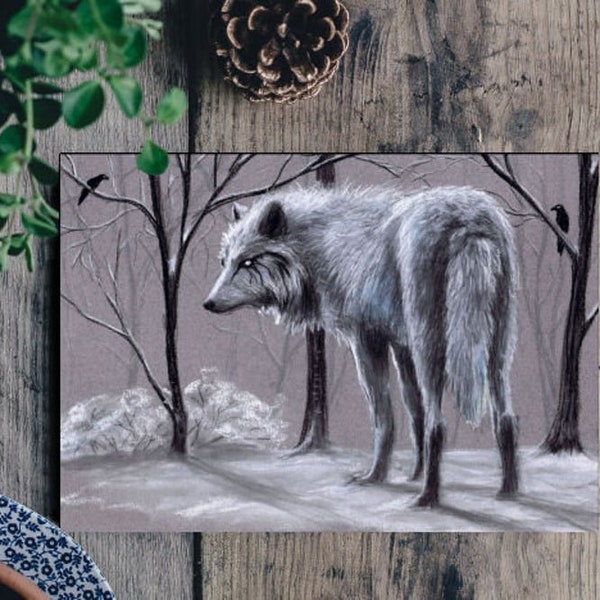 Wildlife animals Print Wolf friend: Wolf /  Canine / Lupus / Fantasy / Nice decoration, magical gift for family/ friends / Home