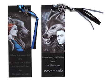 bookmark: Arya and wolf -  Sansa and lady wolf and fantasy -  Nice Gift for friends family reading pleasure