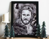 Vikings :  Rollo artprint / Ragnar / norse mythology / Wikinger / inked decoration , magical gift for family friends / Home