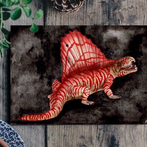 Dinosaur Artprint Velociraptor / brachiosaurus / mosasaurus / jurassic world / dimetrodon / Parasaurolophus / Ankylosaurus / Clever girl 6. Dimetrodon