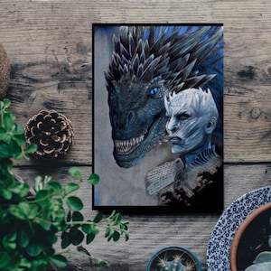 Rey de hielo nocturno y dragón de hielo / Dragones / Buen regalo / gran decoración casera