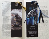 2x Bookmark: Niffler and Thestral beasts inkdrawing / birthday gift for you or friends / shiny / creatures  / gift for fantastic friend