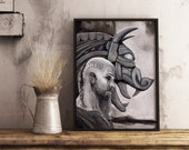 2 x Vikings Floki Ragnar wall print / pagan / wikinger / Jarl / Norse mytholgy / raven  decoration magical gift for family/ friends