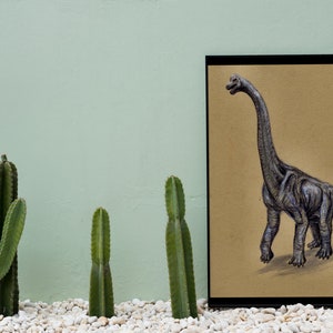 Artprint brachiosaurus / mosasaurus / jurassic world / creature / prehistoric / nursery paleoillustration magical gift family / friends image 6
