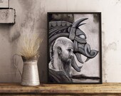 Vikings floki print with drakkar /  norse mythology / wikinger decoration, magical gift for family/ friends decorate the Home