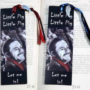 Bookmark TWD with Negan with lucille / walking dead / little pig / reading gift christmas Gift for booklover