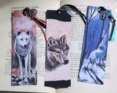 Wolf set 3 bookmarks for those who love Wolves. Winter wolves  great gift for friend , love , family and yourself autumn reading