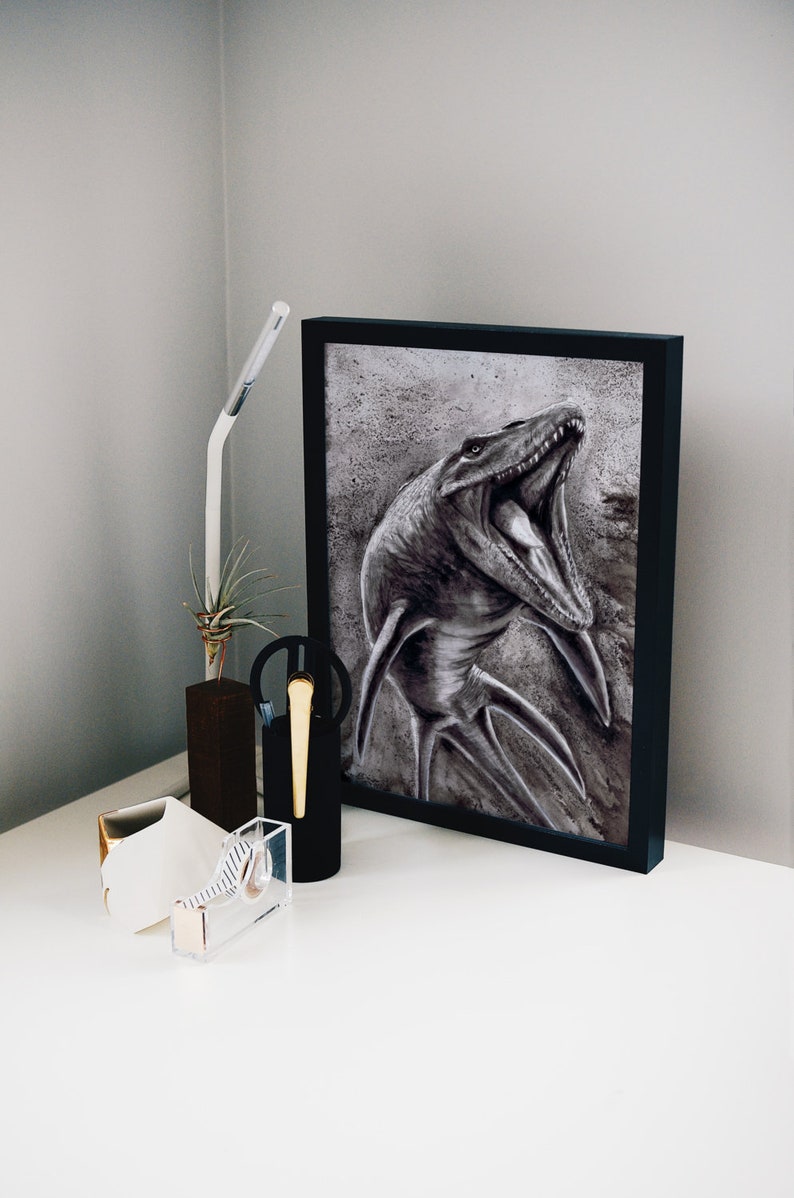 Artprint brachiosaurus / mosasaurus / jurassic world / creature / prehistoric / nursery paleoillustration magical gift family / friends image 7