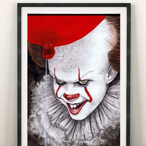 1 x Artprint clown magical gift family / friends /christmas art image 2