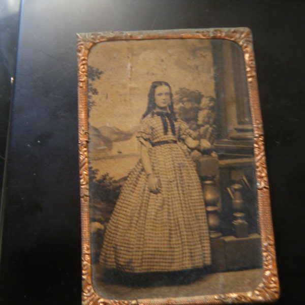 Civil War Era Photo of a Young Girl with a RARE R17c 3c Playing Card stamp on back  Scott  value 150