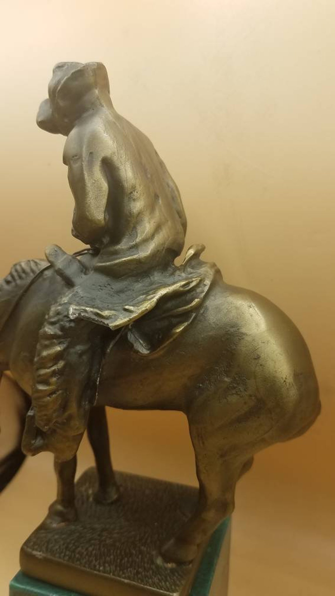 Vintage Bronze Cowboy Sculpture on a Marble Stand 11 1/2 Etsy