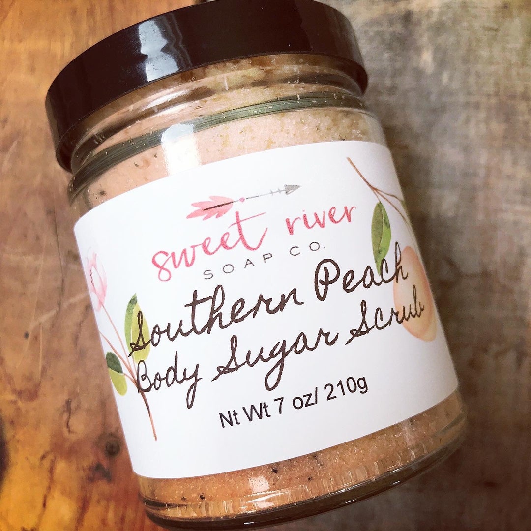 Southern Peach Sugar Scrub, Body Scrub, Agave Extract, Poppy Seeds, Exfoliation, 8oz Etsy