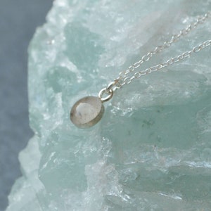 Teeny Moon Dust Hand Blown Necklace 925. Sterling Silver Lunar Meteorite