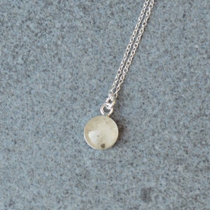Small Moon Dust Hand Blown Necklace 925. Sterling Silver Lunar Meteorite