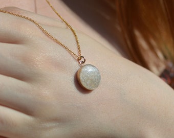 Ashes Cremation Gold Round Necklace