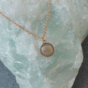 Lunar Meteorite Moon Dust Hand Blown Necklace Hypoallergenic Rose Gold Stainless Steel