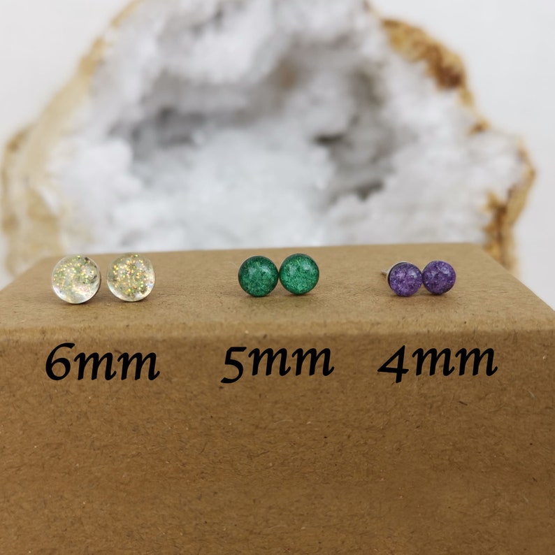 Ashes Stud Earrings Cremation Small Stone Earrings bild 2