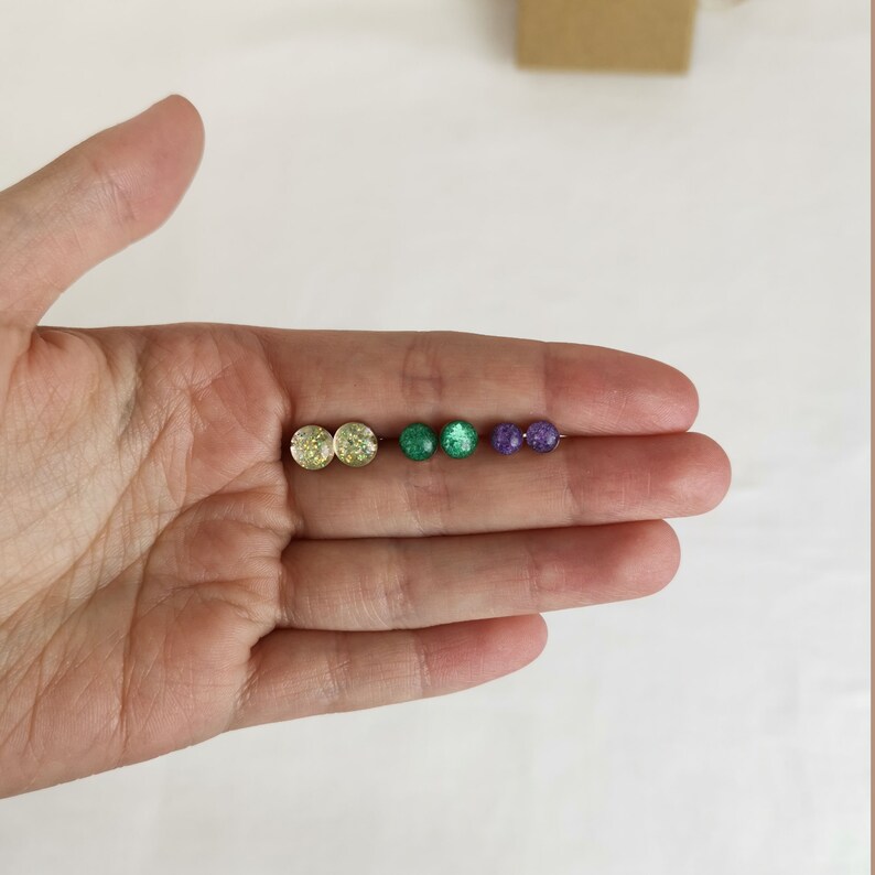 Ashes Stud Earrings Cremation Small Stone Earrings bild 6