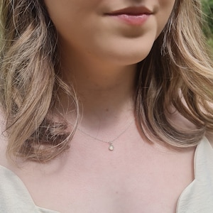 Moon Dust Tiny Necklace 925. Sterling Silver Lunar Meteroite Dainty Necklace