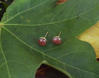 Ashes Cremation Gold Stud Earrings
