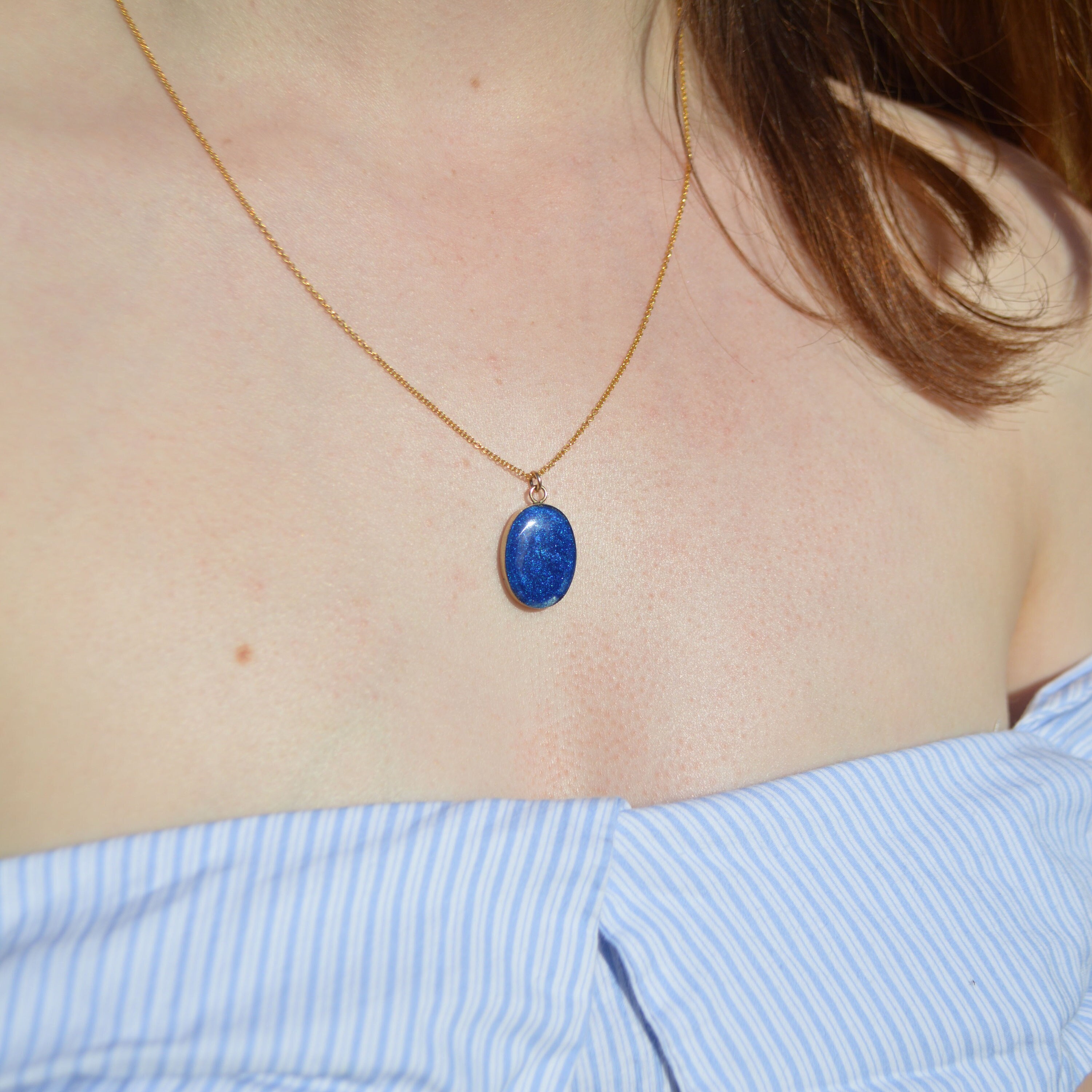 Large Ashes Cremation Gold Necklace
