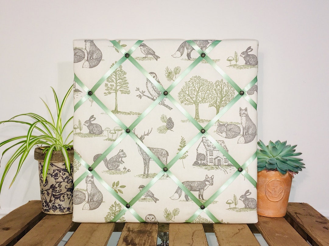 Woodland Fabric Noticeboard, Memoboard, Wedding Table Plan Display