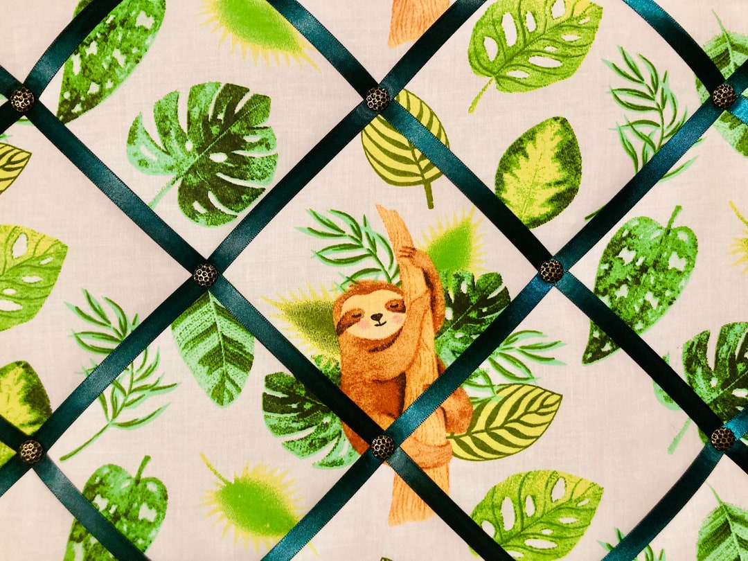 Sloth Fabric Notice Board, Memoboard, Wall Organiser, Wall Decor, Photo ...
