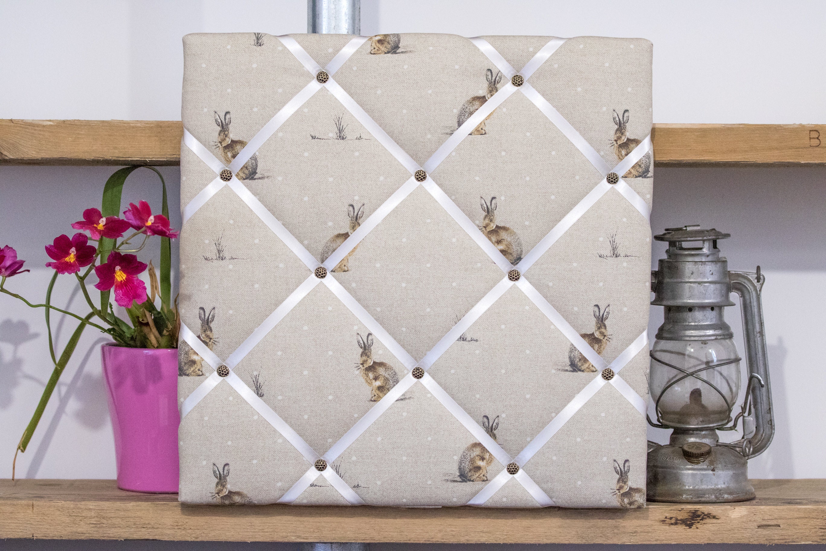 Hares fabric noticeboard memoboard pinboard wall organiser Etsy