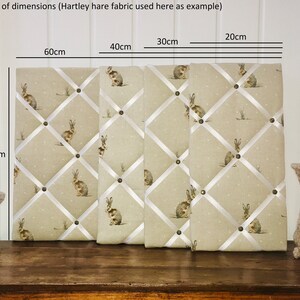Atlas fabric notice board, jewellery hanger, pin board, memo board, rosette display board - Fryetts world map fabric - grey ribbon. image 6