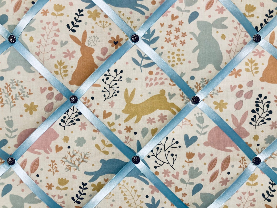 Rabbits Fabric Noticeboard, Memoboard, Wall Decor, Wall Organiser