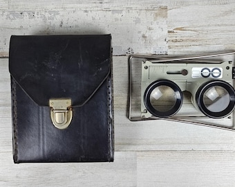 Visor estereoscopio Morin SRPI VTG con estuche, herramienta de cartografía y óptica, Francia, raro