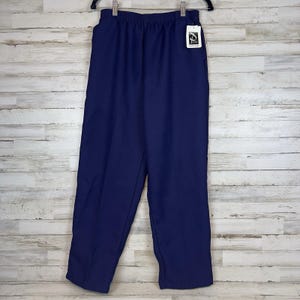 Vtg 80s 90s Separate Issue Petites Pants Sz 14 Elastic Waist Blue NWT USA Made