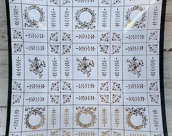 Bandeja de cristal Emily Troy Designs, blanca, dorada, negra, cuadrada, para servir, tocador