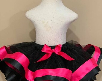 black and pink tutu dress