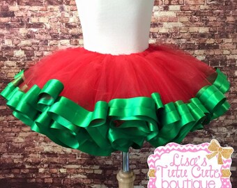 red and green tutu, red tutu, christmas tutu, xmas tutu, watermelon tutu, strawberry tutu, christmas pageant tutu, xmas pageant tutu